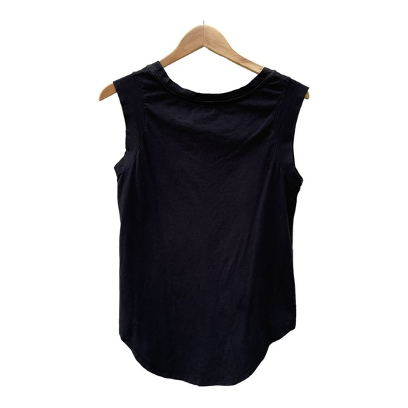 Anna Bruce Embroidered Flying Geese Black Sleeveless T-Shirt Size M - Picture 7 of 7